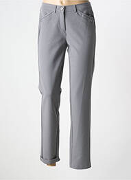 Pantalon droit stretch taille normale gris FRANK WALDER femme