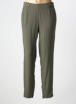 Pantalon droit tissage popeline taille normale vert TUZZI femme