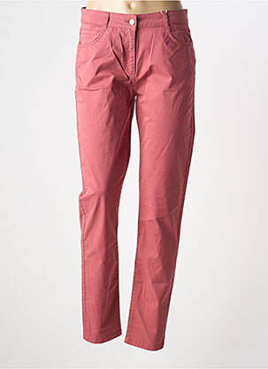 Pantalon slim tissage popeline taille normale rose ANDAM femme