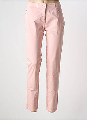 Pantalon slim tissage popeline taille normale rose ANDAMIO femme
