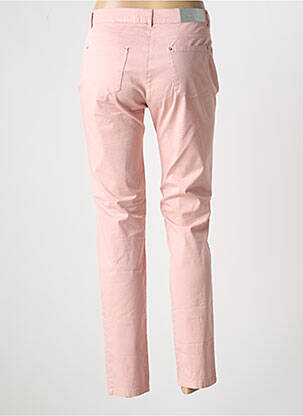Pantalon slim tissage popeline taille normale rose ANDAMIO femme