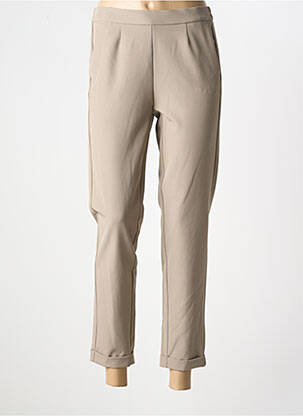 Pantalon 7/8 stretch taille normale beige FRANK WALDER femme