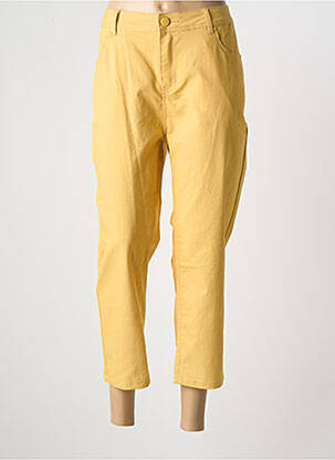 Pantalon 7/8 stretch taille normale jaune GRIFFON femme