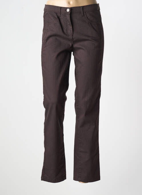 Pantalon droit marron FRANK WALDER pour femme
