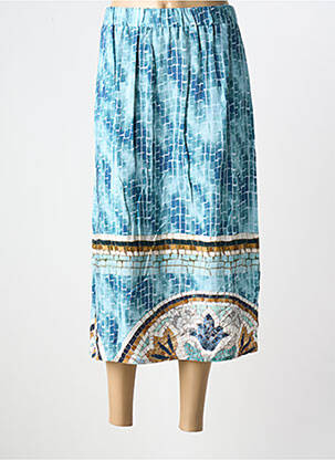 Jupe longue imprimé fantaisie bleu PAZ TORRAS femme