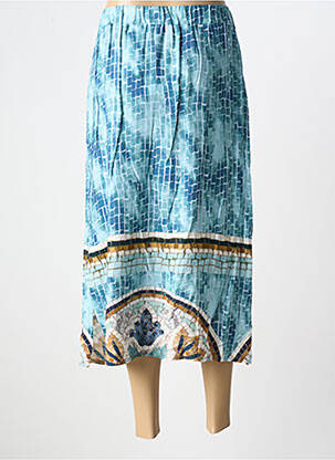 Jupe longue imprimé fantaisie bleu PAZ TORRAS femme