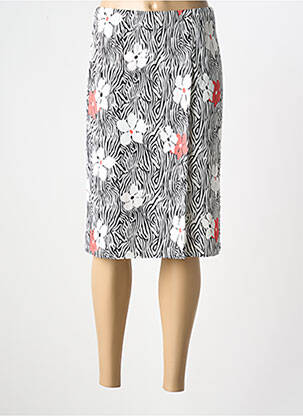 Jupe mi-longue coupe droite blanc FRANK WALDER femme