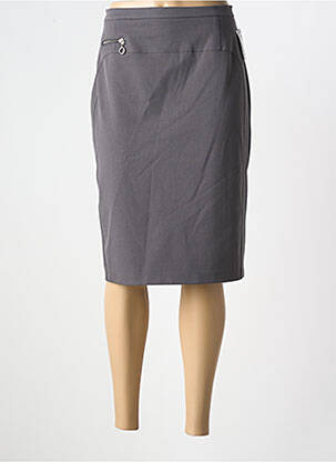 Jupe mi-longue stretch gris FRANK WALDER femme