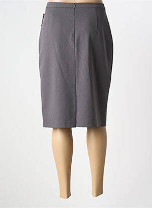 Jupe mi-longue coupe droite gris FRANK WALDER femme