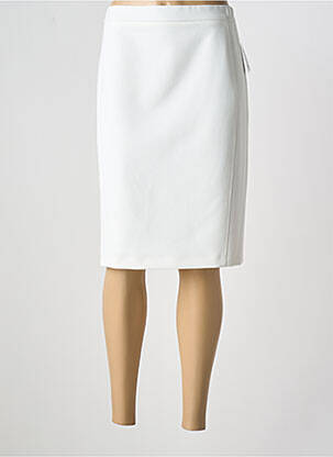 Jupe mi-longue stretch blanc FRANK WALDER femme