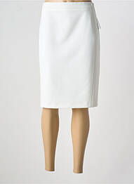 Jupe mi-longue coupe droite blanc FRANK WALDER femme