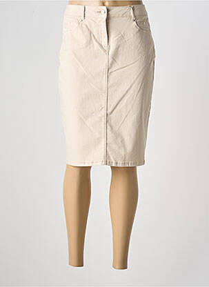 Jupe mi-longue coupe droite beige DIANE LAURY femme