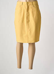 Jupe mi-longue coupe droite jaune GRIFFON femme