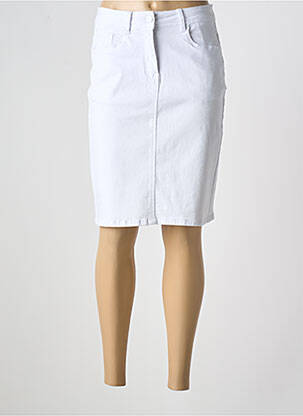 Jupe mi-longue taille normale blanc GRIFFON femme