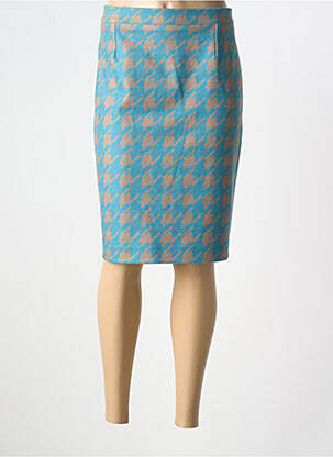 Jupe mi-longue stretch bleu ESTEL COLLECTION femme