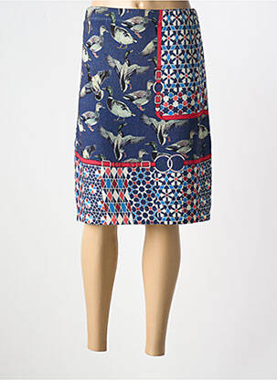 Jupe mi-longue coupe droite bleu JEI'S BY LETIZIA DENARO femme
