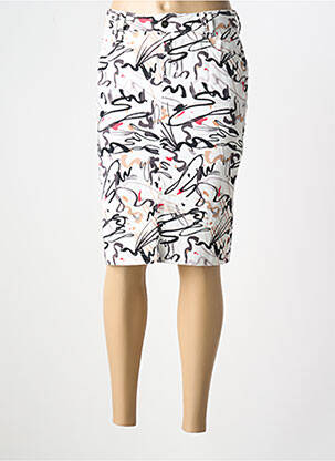 Jupe mi-longue stretch blanc FRANCE RIVOIRE femme