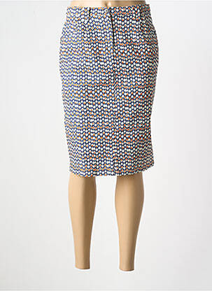 Jupe mi-longue stretch bleu FRANCE RIVOIRE femme