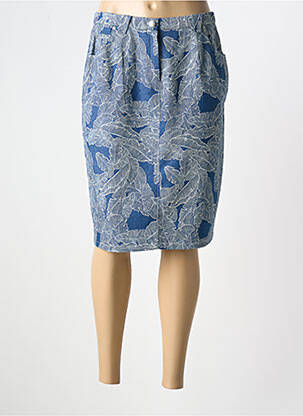 Jupe mi-longue stretch bleu FRANCE RIVOIRE femme
