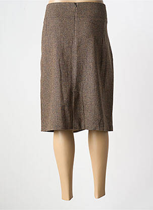 Jupe mi-longue stretch marron SAINT HILAIRE femme