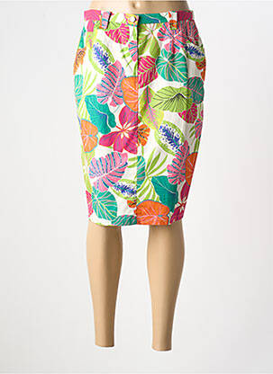 Jupe mi-longue stretch vert FRANCE RIVOIRE femme