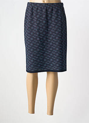 Jupe mi-longue stretch bleu GRIFFON femme
