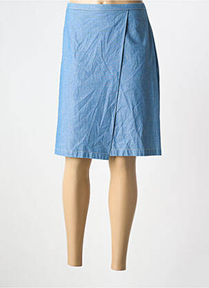 Jupe mi-longue coupe droite bleu SAINT HILAIRE femme
