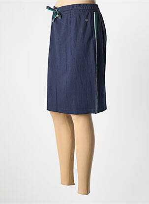 Jupe mi-longue coupe droite bleu HAJO femme