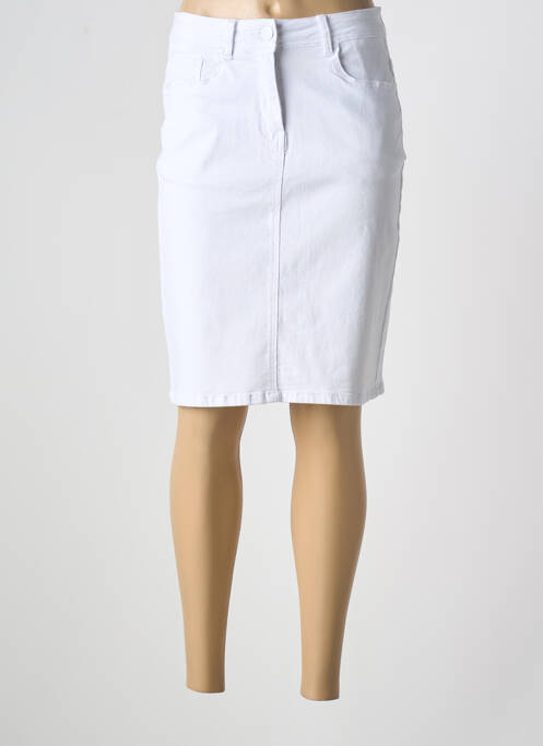 Jupe mi-longue blanc GRIFFON pour femme