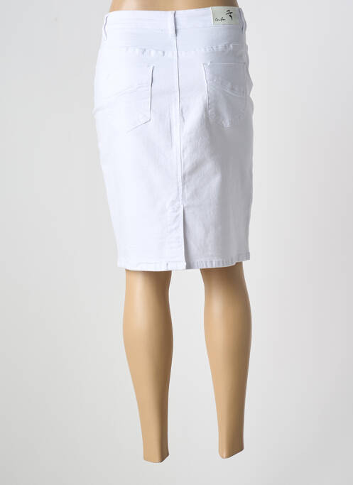 Jupe mi-longue blanc GRIFFON pour femme