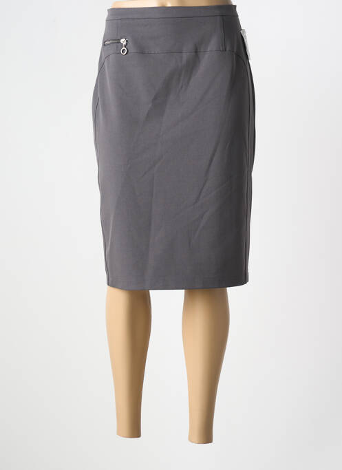 Jupe mi-longue gris FRANK WALDER pour femme