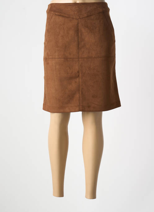 Jupe mi-longue marron HAJO femme