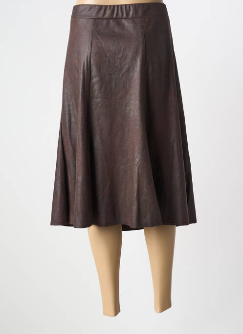 Jupe mi-longue marron HALOGENE pour femme