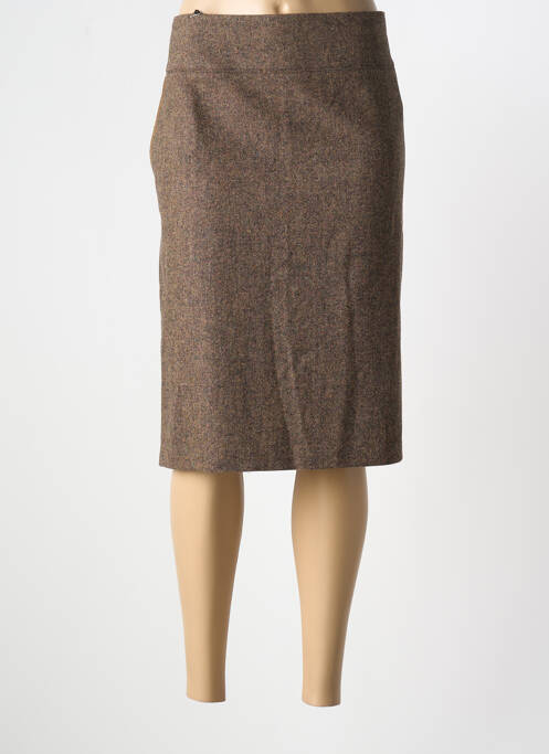 Jupe mi-longue marron SAINT HILAIRE pour femme