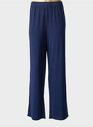 Pantalon droit tissage crêpe taille normale bleu MARBLE femme
