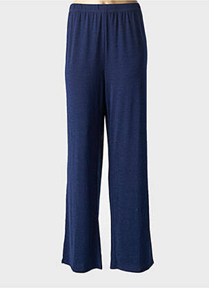 Pantalon droit tissage crêpe taille normale bleu MARBLE femme