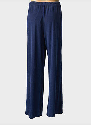 Pantalon droit tissage crêpe taille normale bleu MARBLE femme