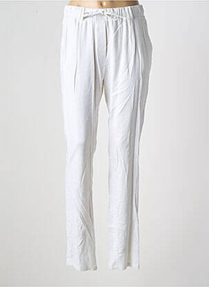 Pantalon droit stretch taille normale blanc FRANCE RIVOIRE femme