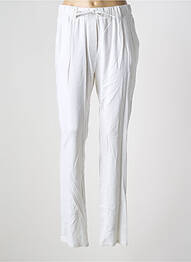 Pantalon droit stretch taille normale blanc FRANCE RIVOIRE femme