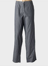 Pantalon droit tissage popeline taille normale gris FRANK WALDER femme