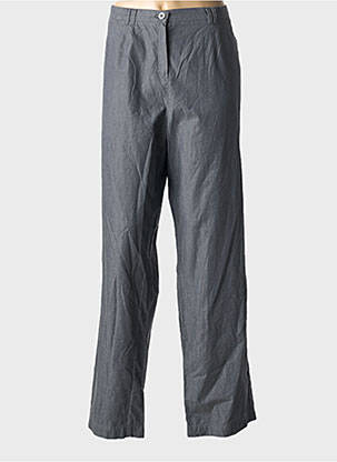 Pantalon droit tissage popeline taille normale gris FRANK WALDER femme
