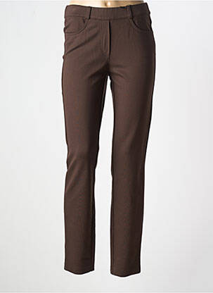 Pantalon slim taille élastique taille normale marron STARK femme