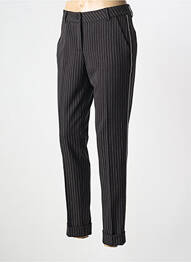 Pantalon slim tissage popeline taille normale noir ANDAMIO femme