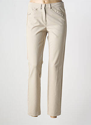 Pantalon 7/8 stretch taille normale beige FRANK WALDER femme