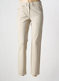 Pantalon 7/8 stretch taille normale beige FRANK WALDER femme