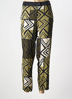 Pantalon droit tissage popeline taille normale vert PAZ TORRAS femme