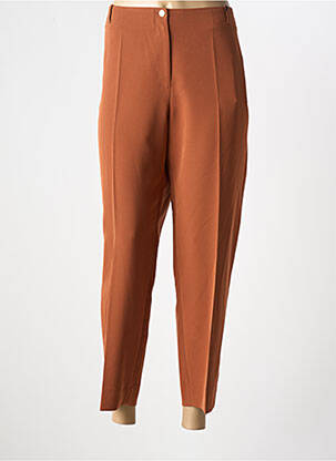 Pantalon 7/8 taille haute taille haute marron ESTEL COLLECTION femme