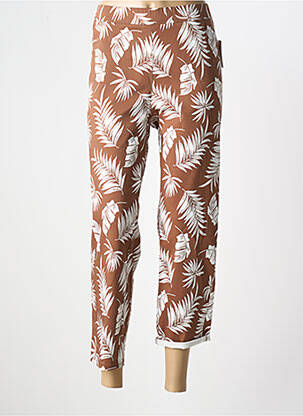Pantalon 7/8 stretch taille normale marron FRANK WALDER femme