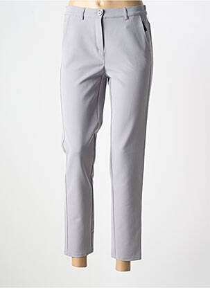 Pantalon 7/8 stretch taille normale gris FRANK WALDER femme
