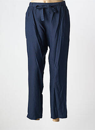 Pantalon 7/8 tissage popeline taille normale bleu GRIFFON femme